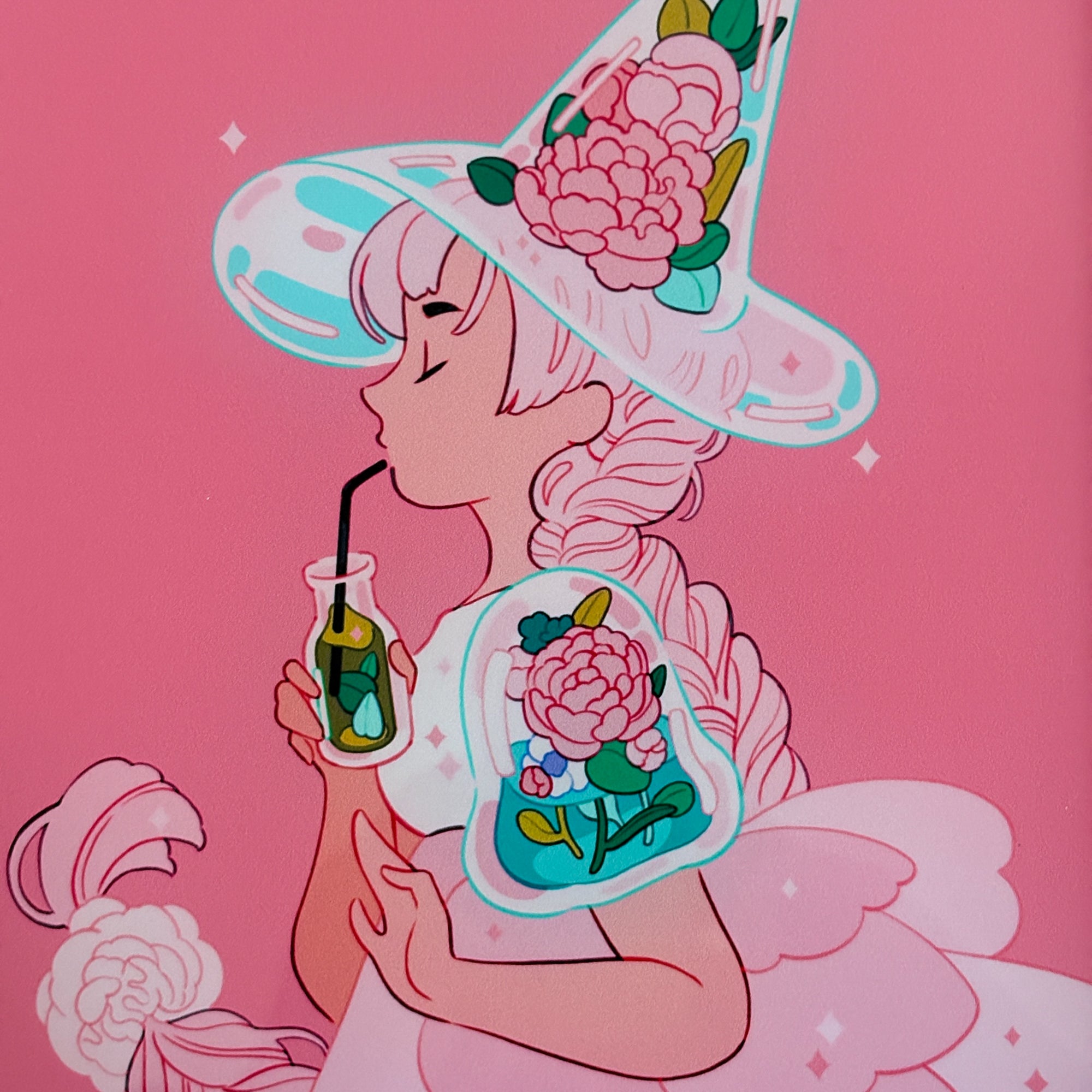 Floral tea witch