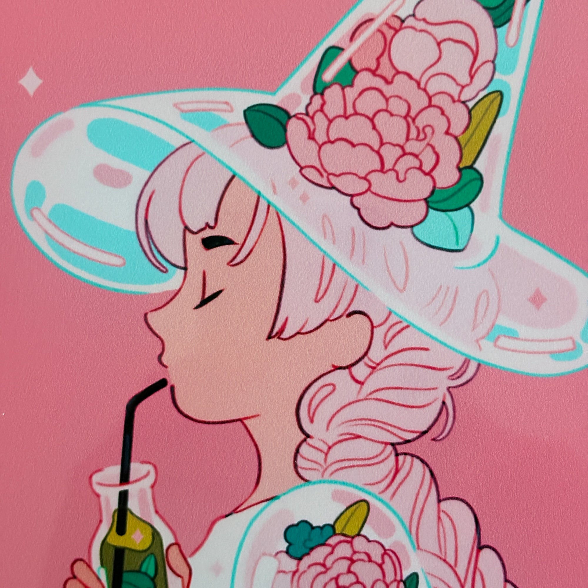 Floral tea witch